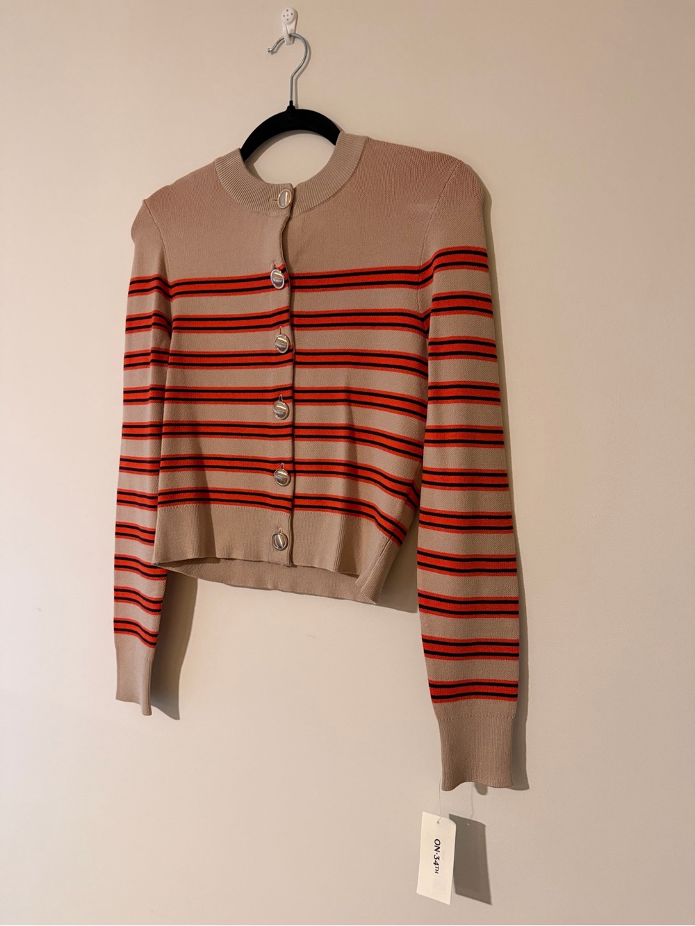 NWT On 34th Stripped Button Cardigan